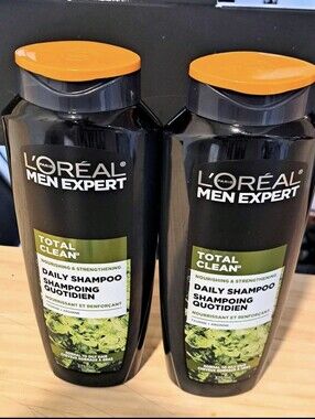 2 Loreal Paris Men Expert Daily Shampoo. Total Clean.  Normal To Oily Hair.375ml